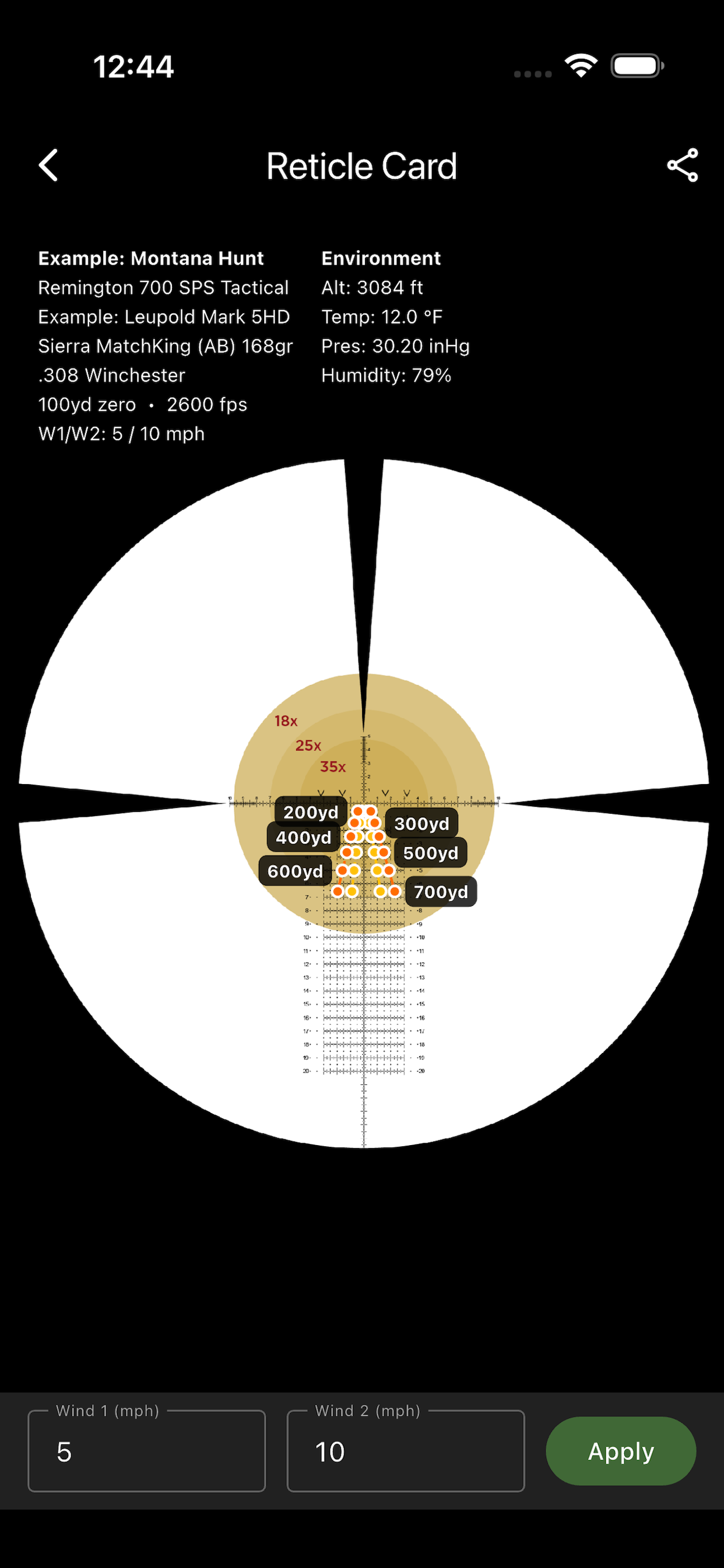 Spotter Ready Reticle Card screenshot